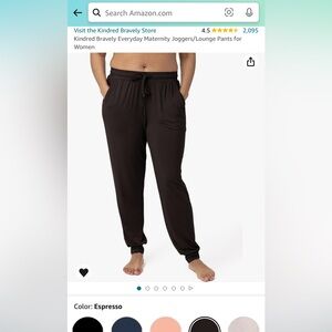 Kindred braverly maternity joggers. Small. Espresso
